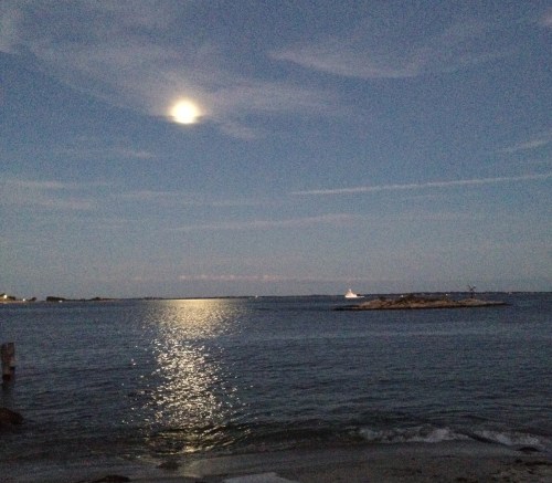 London, England, is the Thames river. New London, Connecticut, is also on the Thames river, though pronounced the American way. This view of the New London Thames flowing into Long Island Sound was taken a block from my porch.